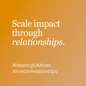 Your impact scales with the network you build, not the tasks you complete