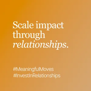 Your impact scales with the network you build, not the tasks you complete